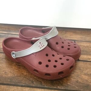 Texas A&M Aggie Maroon Silver Crocs Size XL Men 10-11 Women 12-14​